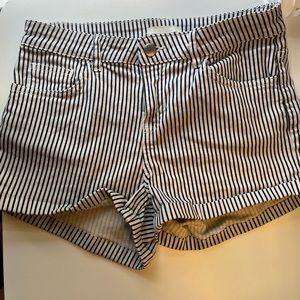 H&M Black and White Striped Shorts